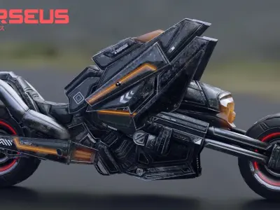 Lowpoly Military Motorcycle - Perseus Bike Low-poly 3D model