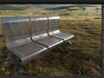 metal rusted bench Free low-poly 3D model