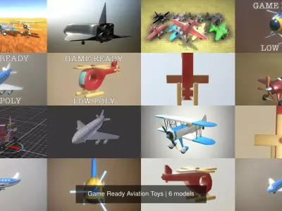 Game Ready Aviation Toys 3D Model Collection