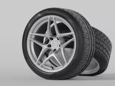 Kansei Astro Rims with Pirelli P Zero Trofeo R Tires 3D model