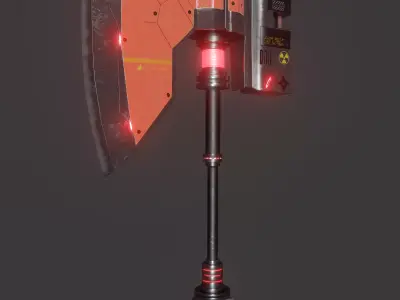 Cyberpunk axe Low-poly 3D model