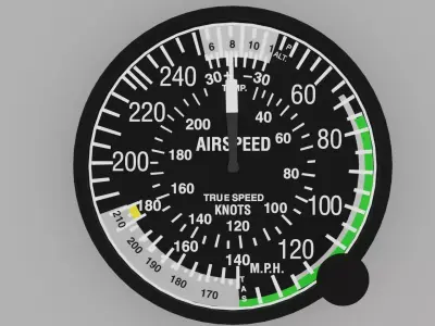 True Air speed indicator 3D model