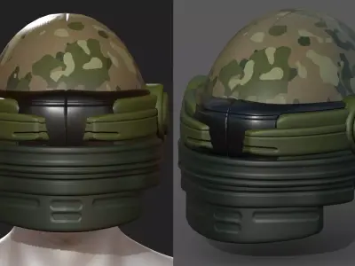 Helmet plastic mask protection pollution ball shaped Low-poly 3D model