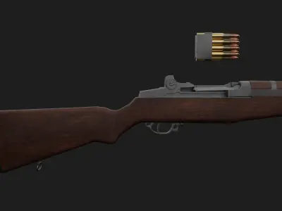 M1 Garand With Complete Internals - Game Ready Low-poly 3D model