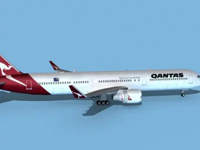Boeing 767-400 Qantas 3D model