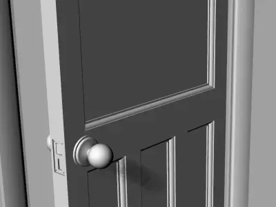 Dolls House Internal Door 1930s Mid-Century Miniature 3D print model