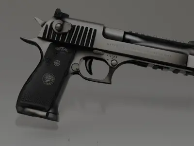 High-Quality 3D Model of Desert Eagle  Low-poly 3D model