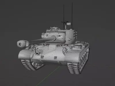 M26 Pershing Low-poly 3D model