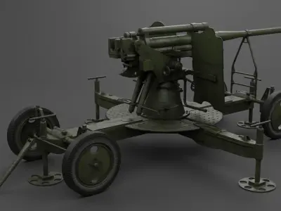 85 mm Air Defense Gun M1939 52-K Low-poly 3D model