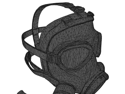 Dented Steel Gas Mask 3D model