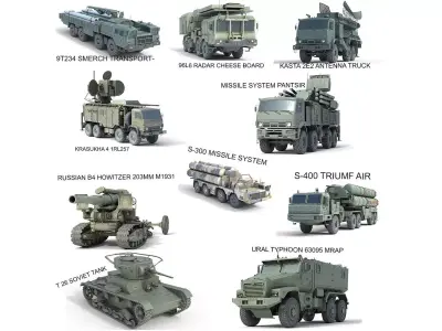 10 Military Vehicles Collection v10 Low-poly 3D model