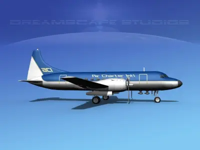 Convair CV-340 Air Charter Intl 3D model