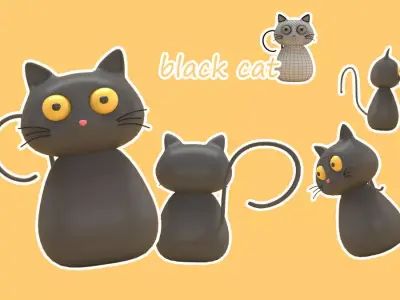 black cat 3d model 3D model