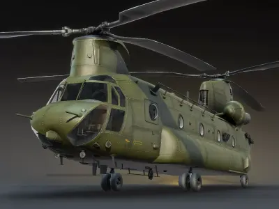 CH-47 Chinook Low-poly 3D model