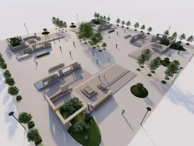 public park-Private Park Landscape Urban 3D model