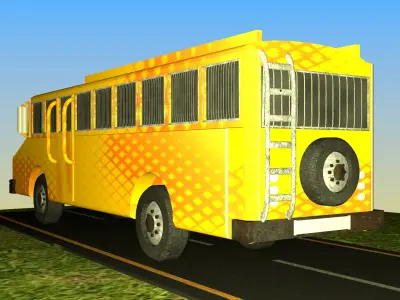 Indian Bus Model Type 4 Free low-poly 3D model
