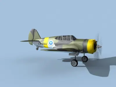 Curtiss H-75C Mohawk Finland 3D model