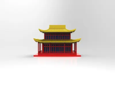 Chinese Building Two Floors 3D print model