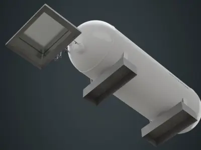 Industrial Gas Tank 1A Low-poly 3D model