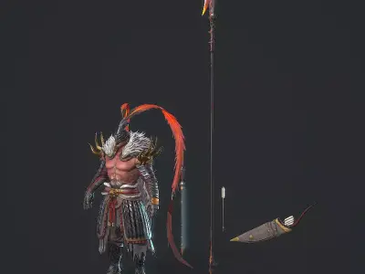 Lu Bu Hero Low-poly 3D model