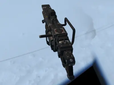 Scifi Plasma Rail Gun Low-poly 3D model