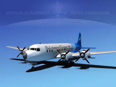 Douglas DC-7C Baltimore Clipper 3D model