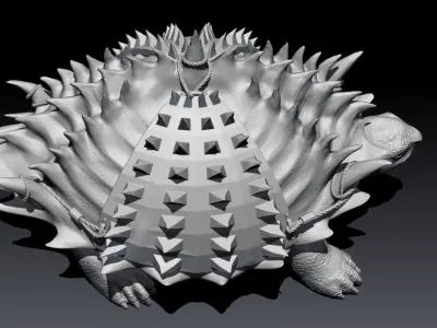 Tortashidze high poly model creature with spikes 3D model