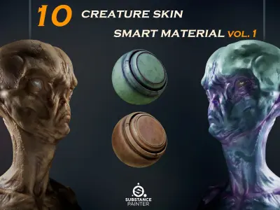 10 Creature skin smart material  VOL01 3D model