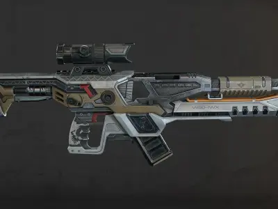 Futuristic Assault Rifle Low-poly 3D model
