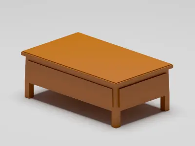 Traditional Wooden Corner Bench Free low-poly 3D model
