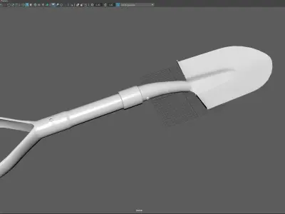 Low Poly Tactical Shovel Game Ready Survival Tool 3D Model Free low-poly 3D model