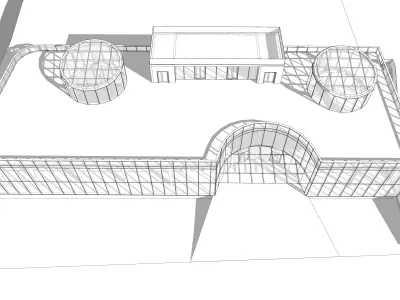 3D model of a two-storey office building 3D model