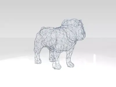 Bulldog Wireframe 3D model