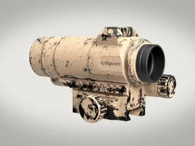 Tactical Scope Two Texture sets Low-poly 3D model