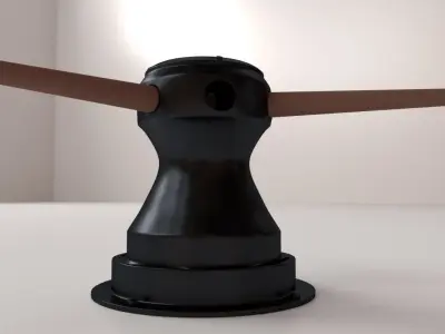 Capstan coffee table with two wooden sticks 3D model