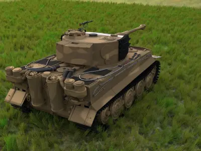 Panzer Tiger Tank Late 1944 HDRI v1 3D model