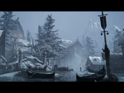 Viking Village Environment Megapack Modular with Interiors Low-poly 3D model