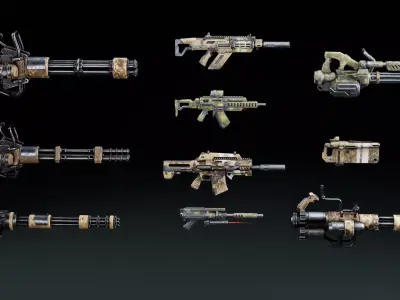 Weapon Sci Fi Pack Vol3 Low-poly 3D model