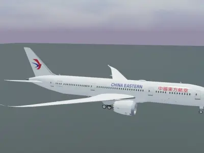 China Eastern Boeing 787-9 3D Model Low-poly 3D model
