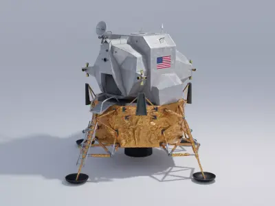 Lunar Lander 4K and 2K Textures 3D model
