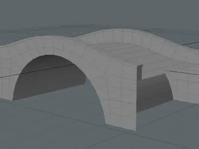 Canal bridge 2 Low-poly 3D model