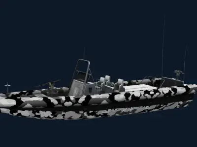 Navy Patrolling Boat Low-poly 3D model