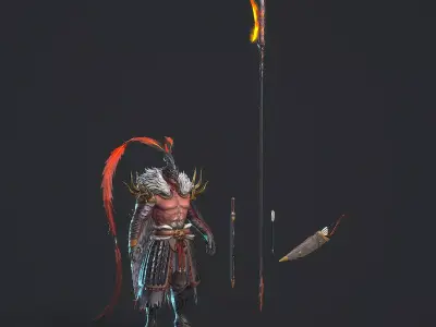 Lu Bu Hero Low-poly 3D model