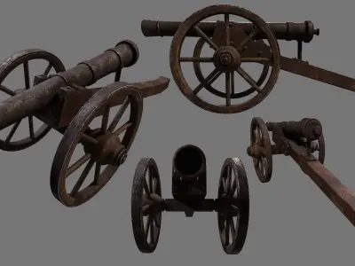 Old Western Cannon 3D model