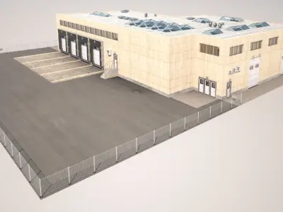 Cargo Building TIR Low Poly2 Low-poly 3D model