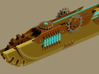 Steampunk Sword 3D model