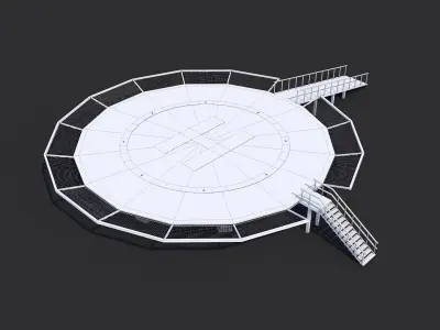 3 Helipad - Rooftop Elements Low-poly 3D model