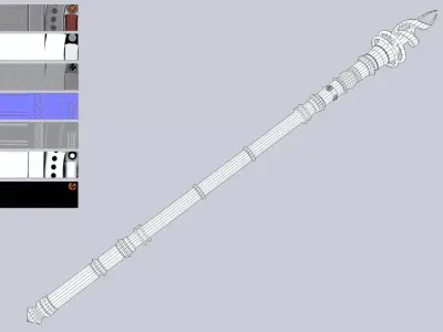Bloodlust scepter Low-poly 3D model