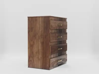 Wood Dresser Free low-poly 3D model