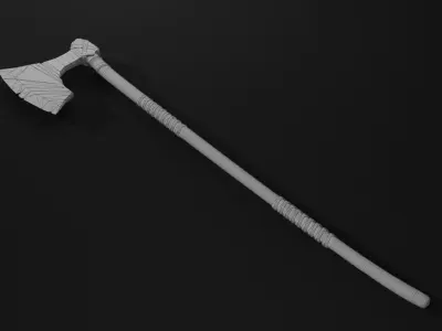 Viking axe 7 Low-poly 3D model